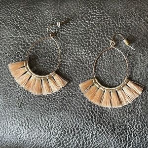 Peach fringe earrings